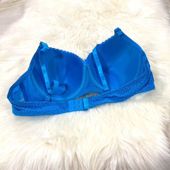 NEW BLUE POLKA DOT BRA WITH REMOVABLE STRAPS - Picture 3 of 4